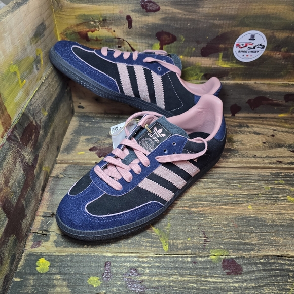 Adidas Samba OG Black/Mauve Pink/Blue Womens Size7 New JI2679